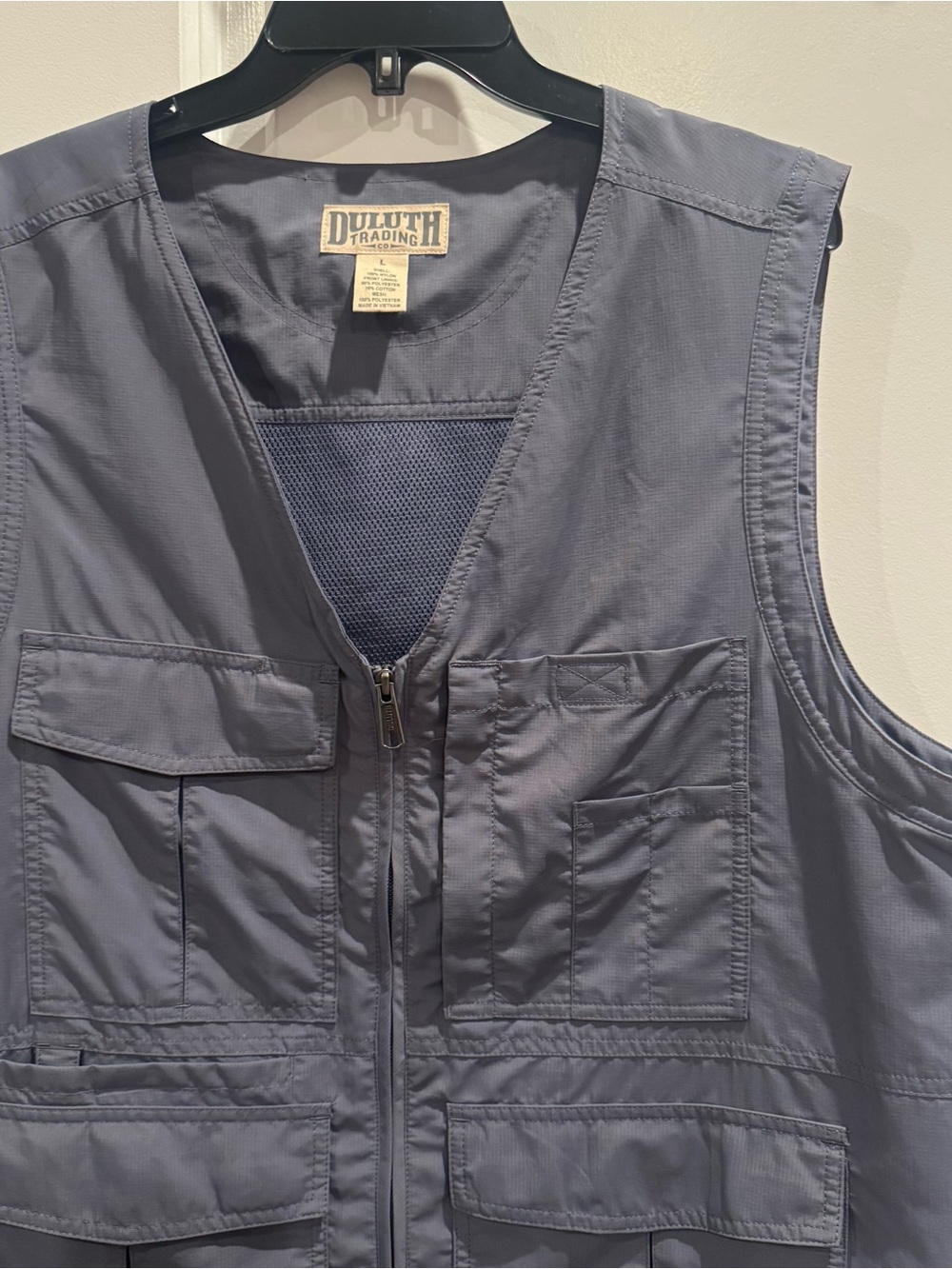 Duluth Trading Co Gray Ripstop Utility Vest